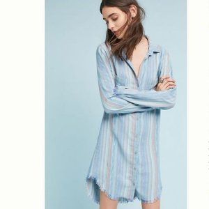 Anthropologie Cloth & Stone Raw-Hem Shirtdress M